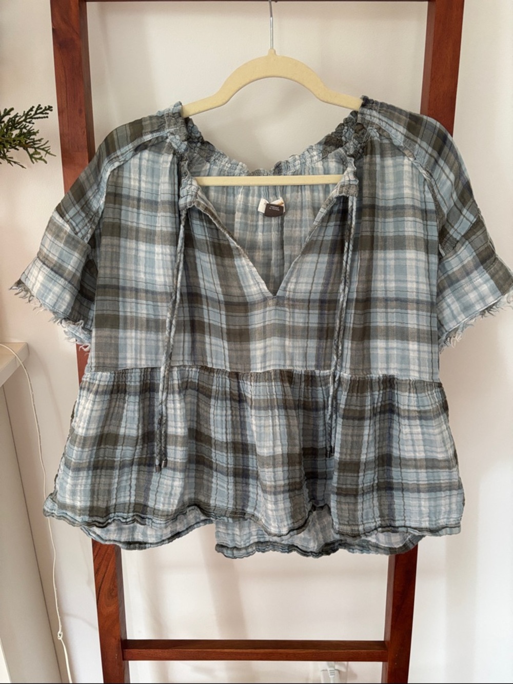 Pilcro plaid top